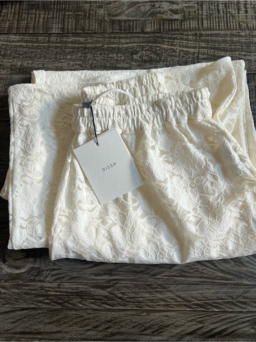 Dissh Ivory Floral Lace pant NEW NWT
